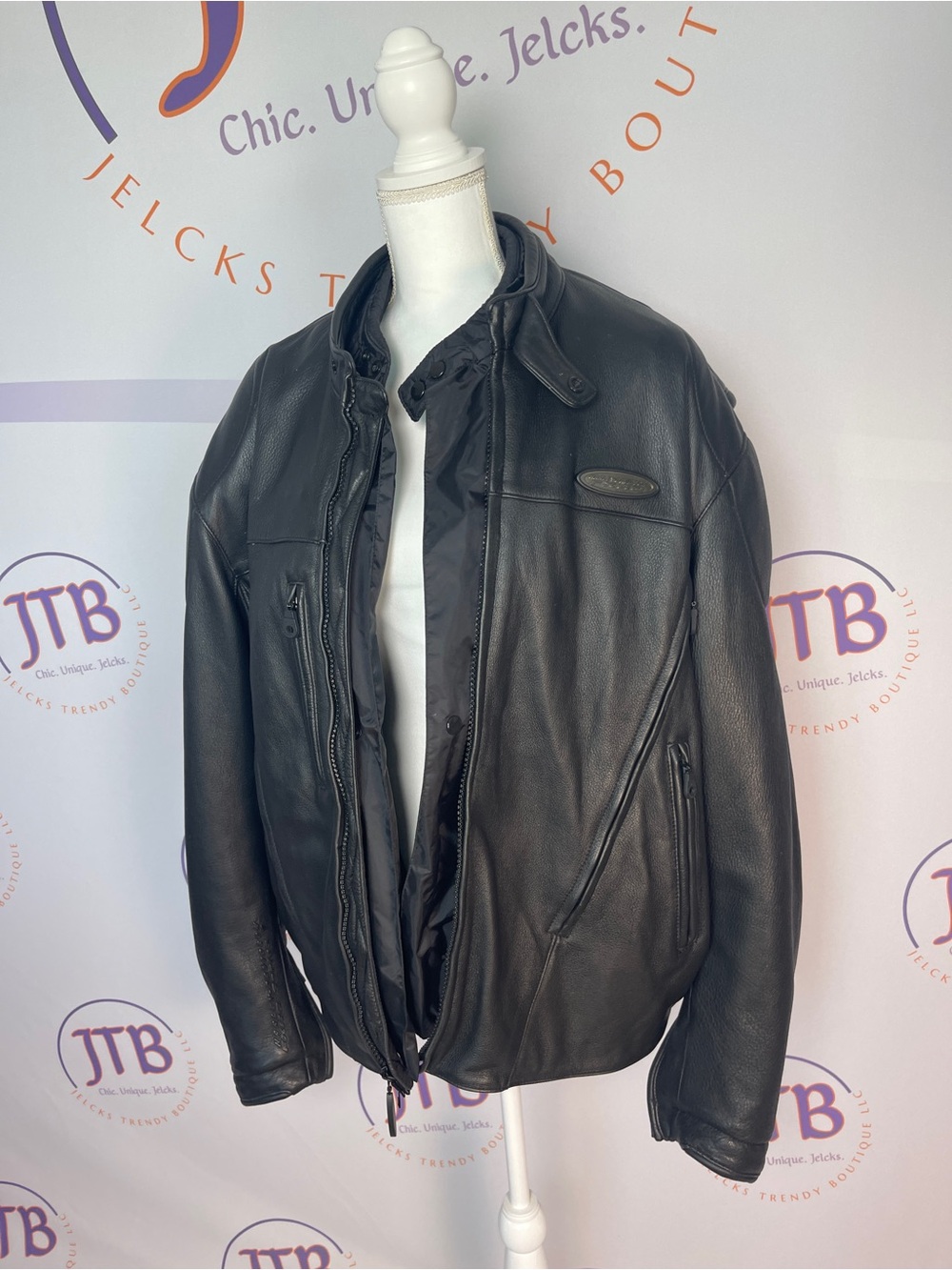 Harley-Davidson Black Leather Bomber Jacket